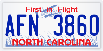 NC license plate AFN3860
