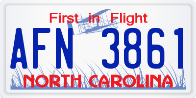 NC license plate AFN3861