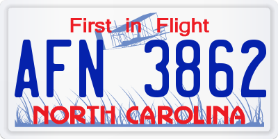 NC license plate AFN3862