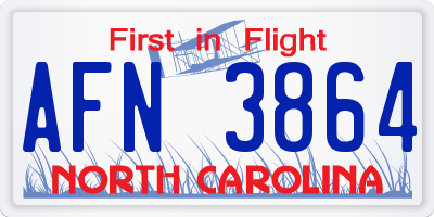 NC license plate AFN3864