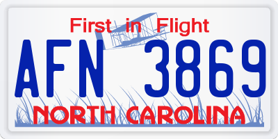 NC license plate AFN3869