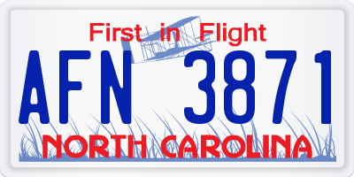 NC license plate AFN3871