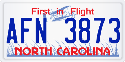 NC license plate AFN3873