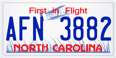 NC license plate AFN3882