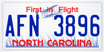 NC license plate AFN3896