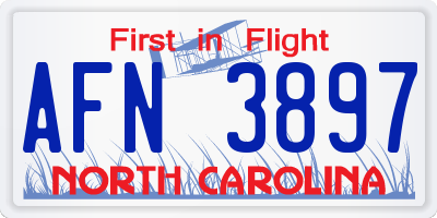 NC license plate AFN3897