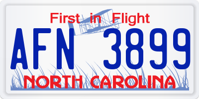 NC license plate AFN3899
