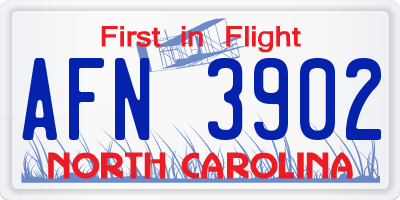 NC license plate AFN3902