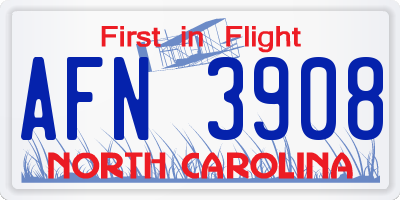 NC license plate AFN3908
