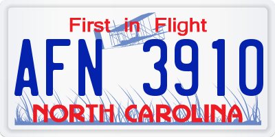 NC license plate AFN3910