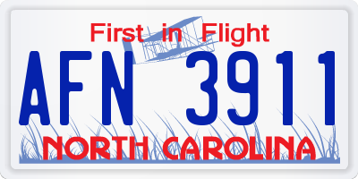 NC license plate AFN3911