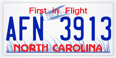 NC license plate AFN3913