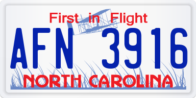 NC license plate AFN3916