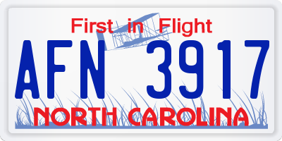 NC license plate AFN3917