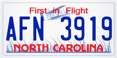 NC license plate AFN3919