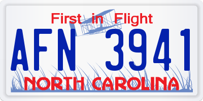 NC license plate AFN3941
