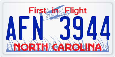 NC license plate AFN3944