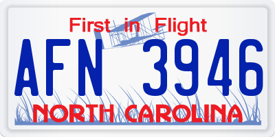 NC license plate AFN3946
