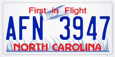 NC license plate AFN3947