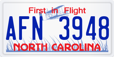 NC license plate AFN3948