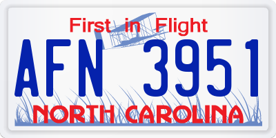 NC license plate AFN3951