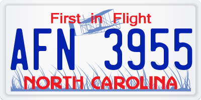 NC license plate AFN3955