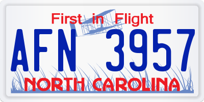 NC license plate AFN3957