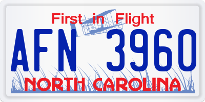 NC license plate AFN3960