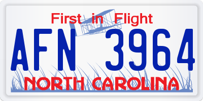 NC license plate AFN3964