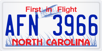NC license plate AFN3966