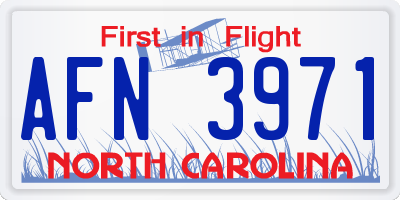 NC license plate AFN3971