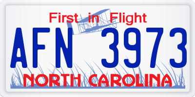 NC license plate AFN3973