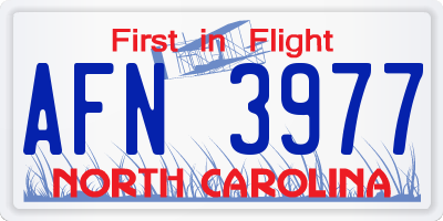NC license plate AFN3977