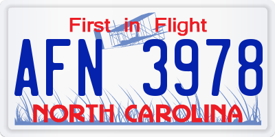 NC license plate AFN3978