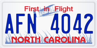 NC license plate AFN4042