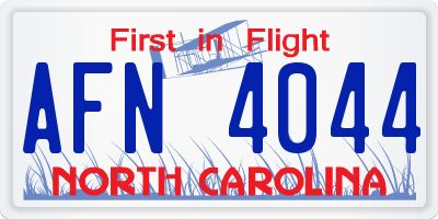 NC license plate AFN4044