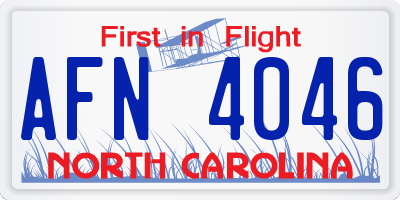 NC license plate AFN4046