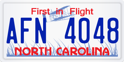 NC license plate AFN4048