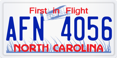 NC license plate AFN4056
