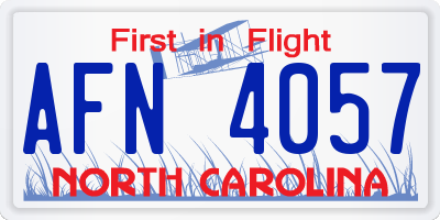 NC license plate AFN4057