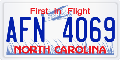 NC license plate AFN4069