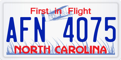 NC license plate AFN4075