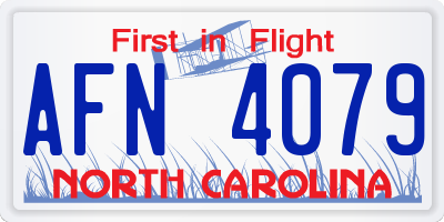 NC license plate AFN4079