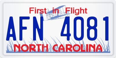 NC license plate AFN4081
