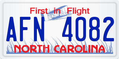NC license plate AFN4082