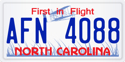 NC license plate AFN4088