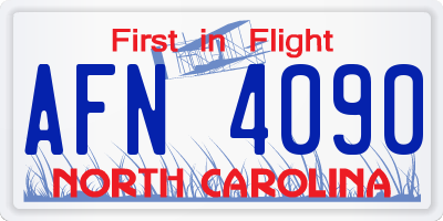 NC license plate AFN4090