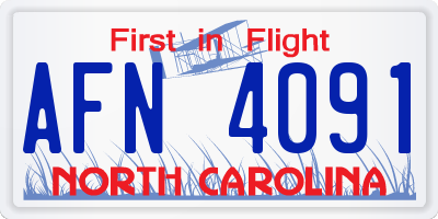 NC license plate AFN4091