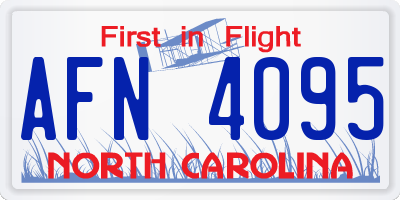 NC license plate AFN4095