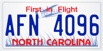 NC license plate AFN4096